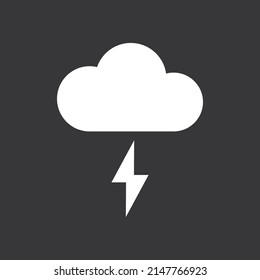 Thunder icon on grey background