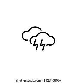 thunder icon, outline black style