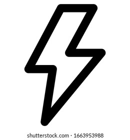 thunder icon with outline style. Suitable for website design, logo, app and ui. 