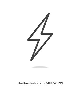 Thunder icon outline vector isolated