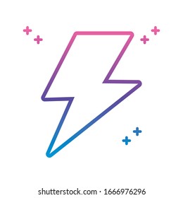 Donner-Symbol auf weißem Hintergrund, Farbverlauf-Linien-Stil, Vektorillustration-Illustration