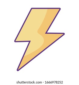 thunder icon over white background, flat style, vector illustration