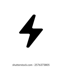 Thunder icon solid flash electric Charge, Bolt, simple Design, vector illustration