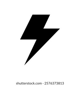 Thunder icon solid flash electric Charge, Bolt, simple Design, vector illustration