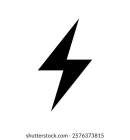 Thunder icon solid flash electric Charge, Bolt, simple Design, vector illustration