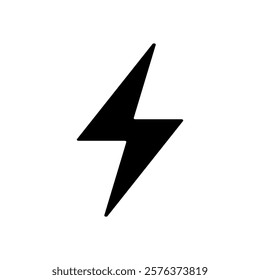 Thunder icon solid flash electric Charge, Bolt, simple Design, vector illustration