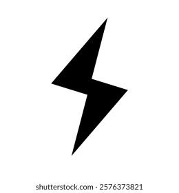 Thunder icon solid flash electric Charge, Bolt, simple Design, vector illustration