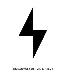 Thunder icon solid flash electric Charge, Bolt, simple Design, vector illustration