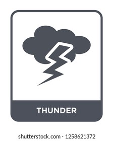 thunder icon vector on white background, thunder trendy filled icons from Meteorology collection, thunder simple element illustration
