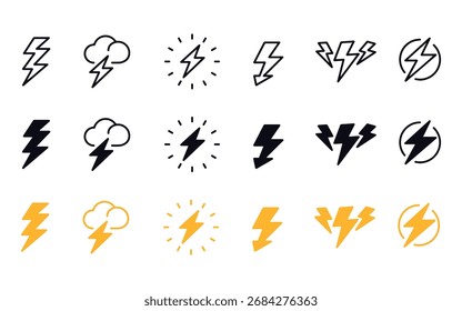 Thunder icon vector. power, energy, and weather phenomena symbol. vector illustration.