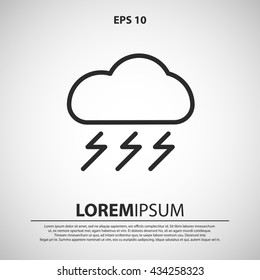 thunder icon. weather line icon