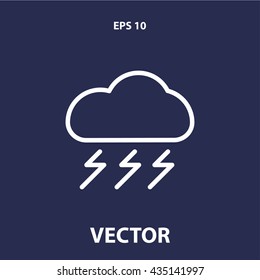 thunder icon. weather line icon
