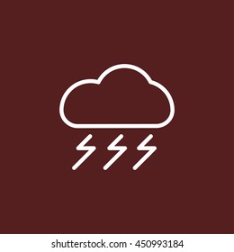 thunder icon. weather line icon