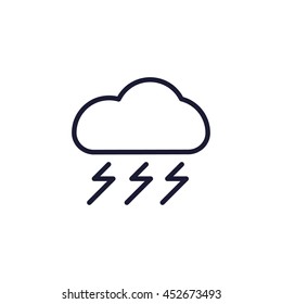 thunder icon. weather line icon