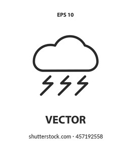thunder icon. weather line icon