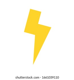 icono de trueno. símbolo de iluminación de los tornillos amarillos aislado sobre fondo blanco. ilustración vectorial 