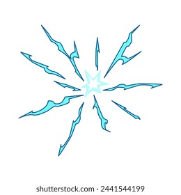 thunder impact vfx cartoon. light lightning, power electric, blue fx thunder impact vfx sign. isolated symbol vector illustration