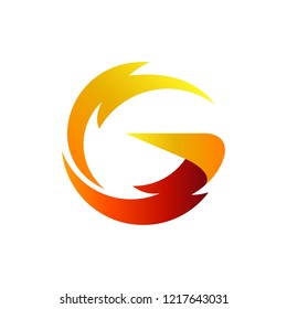 thunder initial/letter g logo design