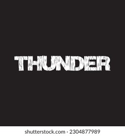 Thunder. Ink hand lettering. Modern brush calligraphy. Handwritten phrase. Inspiration graphic design typography element. Cute simple vector sign.