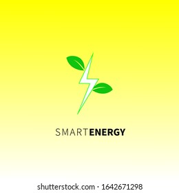 thunder leaf logo.  Eco Energy Logo Template Design Vector