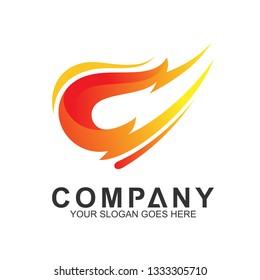 thunder letter C logo design, company name and business logo , thunder sport icon