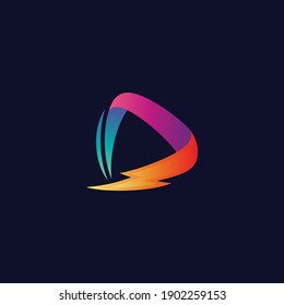 Concepto de diseño de logotipo sencillo para la letra Thunder D