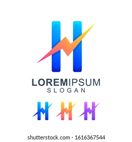 THUNDER WITH LETTER H LOGO