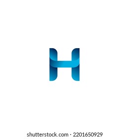 Thunder-Buchstaben-H-Logo mit 3D-Form in mehrfarbigem Farbverlauf-Farbton