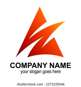 thunder letter A logo design
