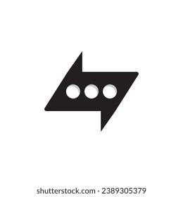 ilustración de diseño del logotipo de chat de luz de trueno.