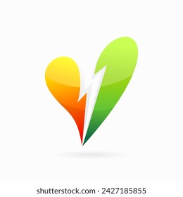 thunder light and love shapes combination logo design
