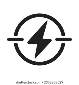 Thunder Lightening Icon Vector, Electric Power Vector, Energy Bolt Symbol, Flash Electric Lightening Sign, Thunder Strike, Voltage, Powerful Design Elements Vector Illustration