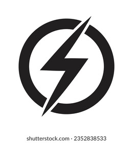 Thunder Lightening Icon Vector, Electric Power Vector, Energy Bolt Symbol, Flash Electric Lightening Sign, Thunder Strike, Voltage, Powerful Design Elements Vector Illustration