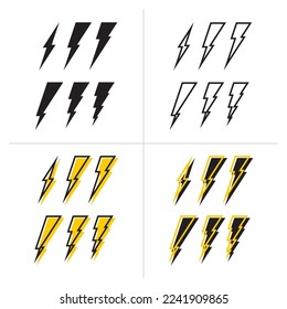 thunder lighting flash icon isolated on white background. Graphic symbol element.