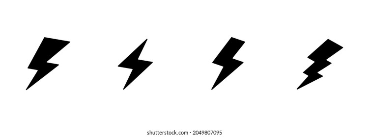 thunder lighting icon set, power lighting icon set vector sign symbol