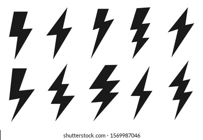 Thunder Lighting Icons Set Vector Illustration Stock Vector (Royalty ...