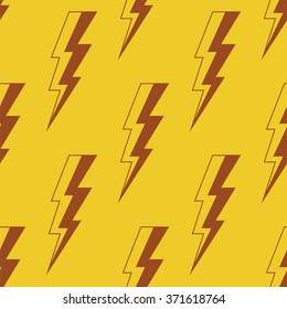 Thunder Lighting. Seamless vector pattern. Abstract background about energy, power and speed. Red and yellow colors. Lightning bolt cartoon shapes. 