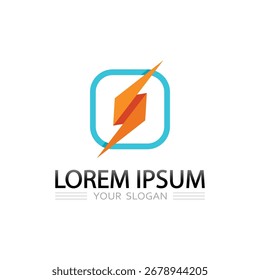thunder lightning bolt electricity symbol vector logo design modern brand identity