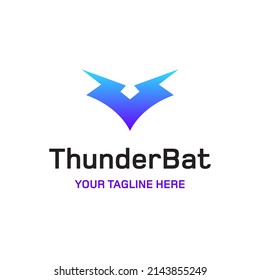 Thunder Lightning Fast Bat Vector Abstract Illustration Logo Icon Design Template Element