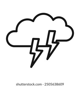 Thunder Blitz Symbol Schwarze Linie Kunst Vektor Logo