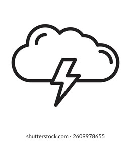 Thunder lightning icon Line Art Logo set