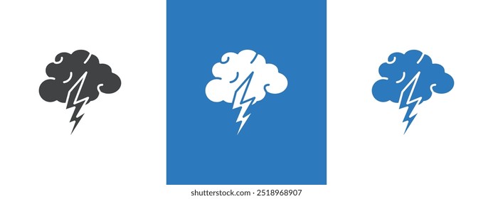 Thunder lightning icon thin line illustration