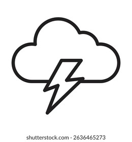 Thunder lightning icon Thin line illustration