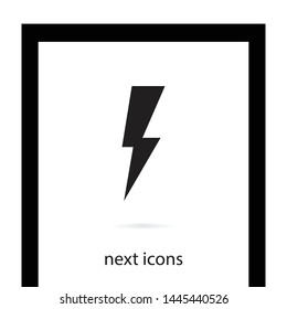 Thunder and lightning icon in trendy design style. Vector illustration. Sign of charging and energy.