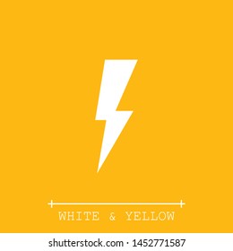 Thunder and lightning icon in trendy design style. Vector illustration. Sign of charging and energy.