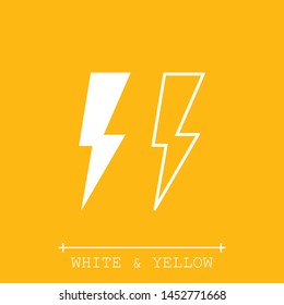 Thunder and lightning icon in trendy design style. Vector graphic illustration. Sign of charging and energy.