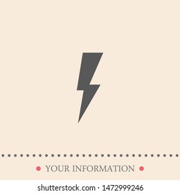 Thunder and lightning icon in trendy design style. Vector illustration. Sign of charging and energy.