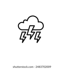 Thunder lightning icon vector set collection for web