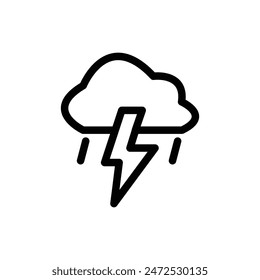 Thunder Lightning Icon für Wetter- und Sturmwarnungen