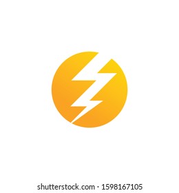 thunder  lightning Logo icon design element  with gradient color